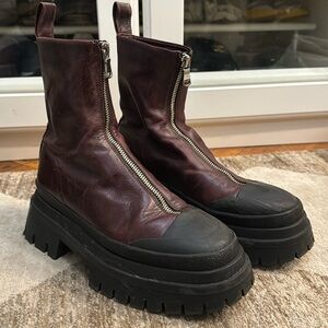 Burgundy Zipper Boot